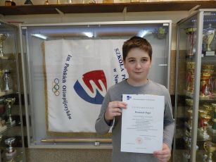 Dominik Dęga. Finalista Wojewódzkiego Konkursu Matematycznego
