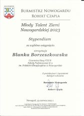 3.Borzeszkowska talent DYPLOM