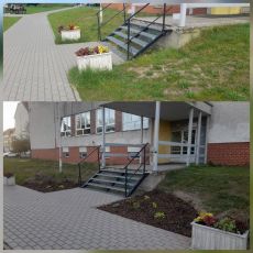 Zmiany przy wyjściu południowym szkoły
